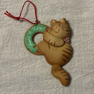 Vintage Hallmark Ornament Cat Kitty Hang In There 1988